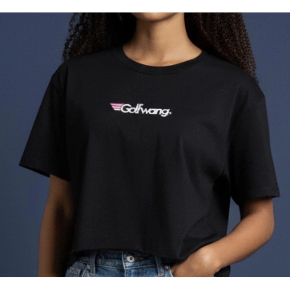 Golf Wang Shirt Womens XL Navy Blue Crop Top Graphic Logo Skate Tee Streetwear
